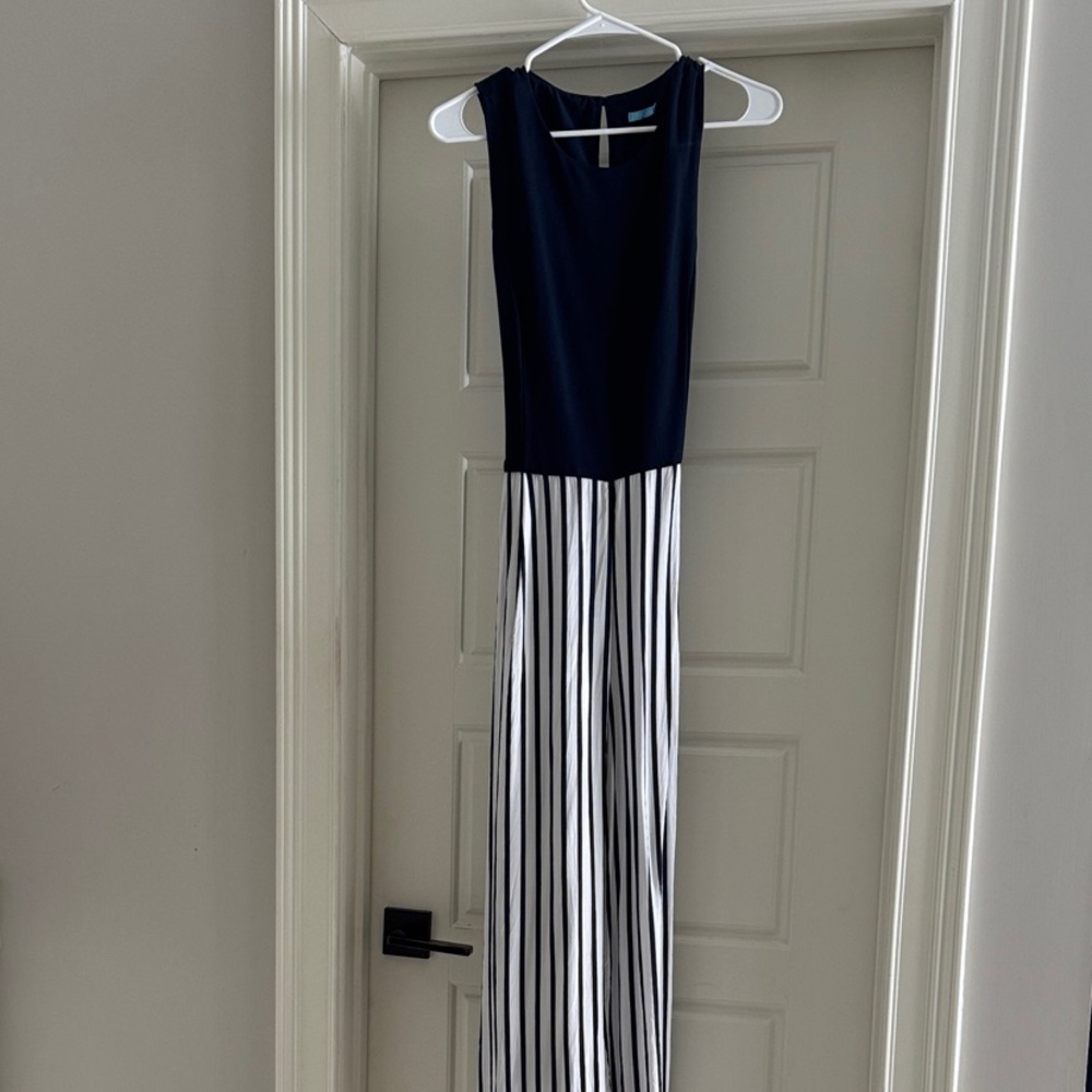 J. McLaughlin  Navy and White Striped Jumpsuit